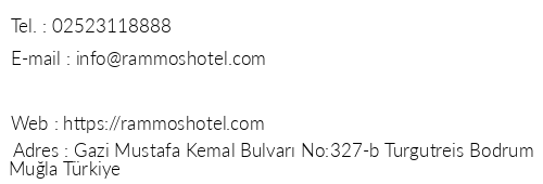Rammos Hotel telefon numaralar, faks, e-mail, posta adresi ve iletiim bilgileri
